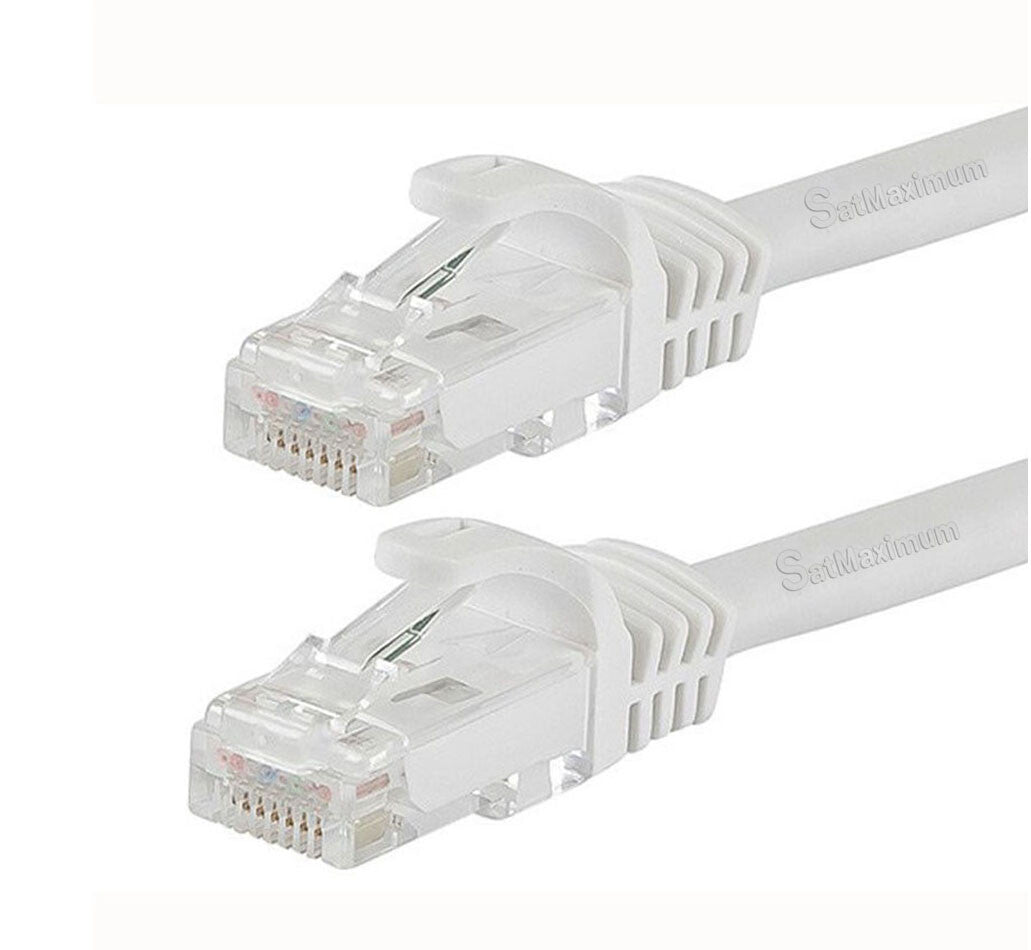 CAT6 Ethernet Patch Cord RJ45 LAN Network Cable White 25FT-200FT Multi-Pack LOT