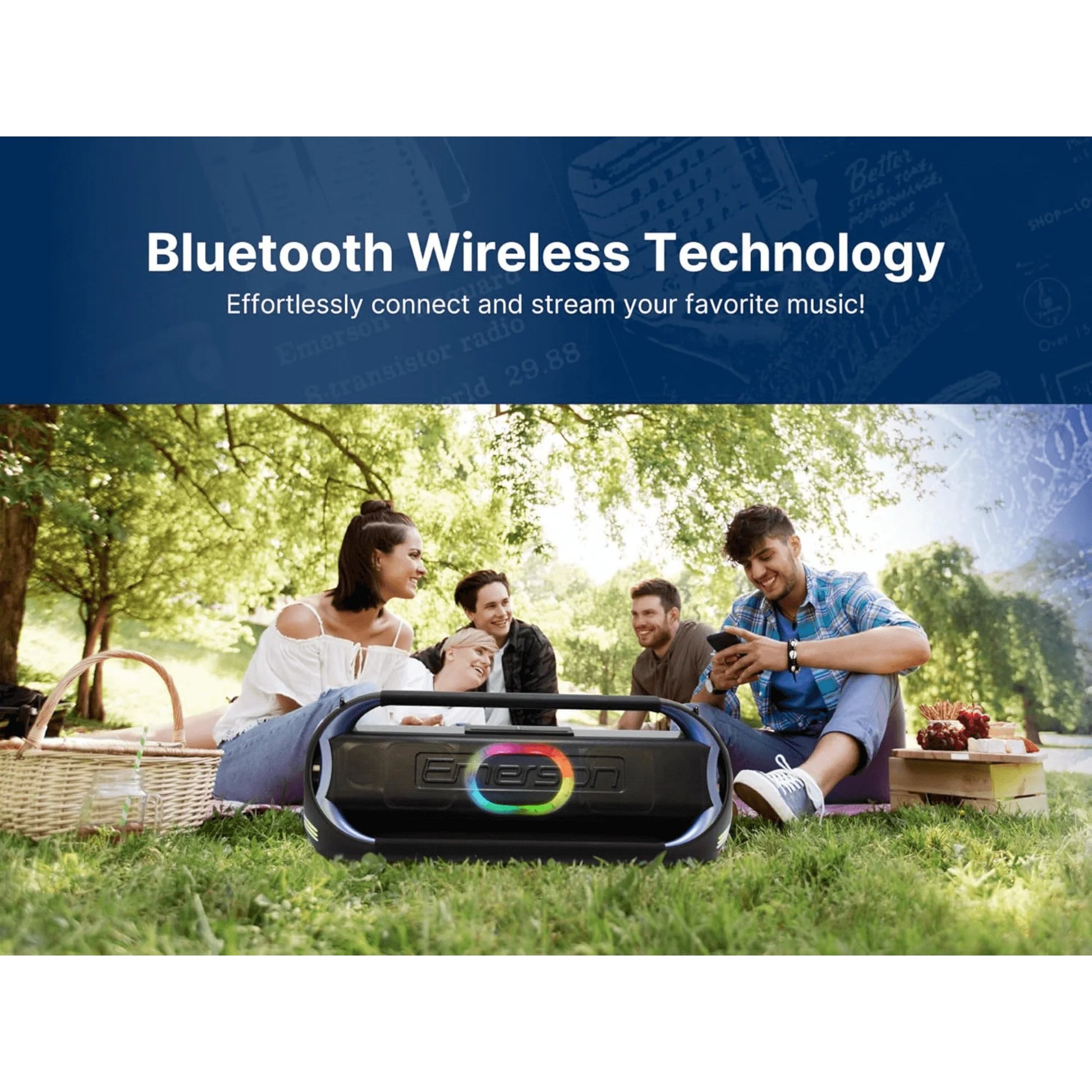 Emerson Triad Grip XL Portable Bluetooth LED Party Speaker