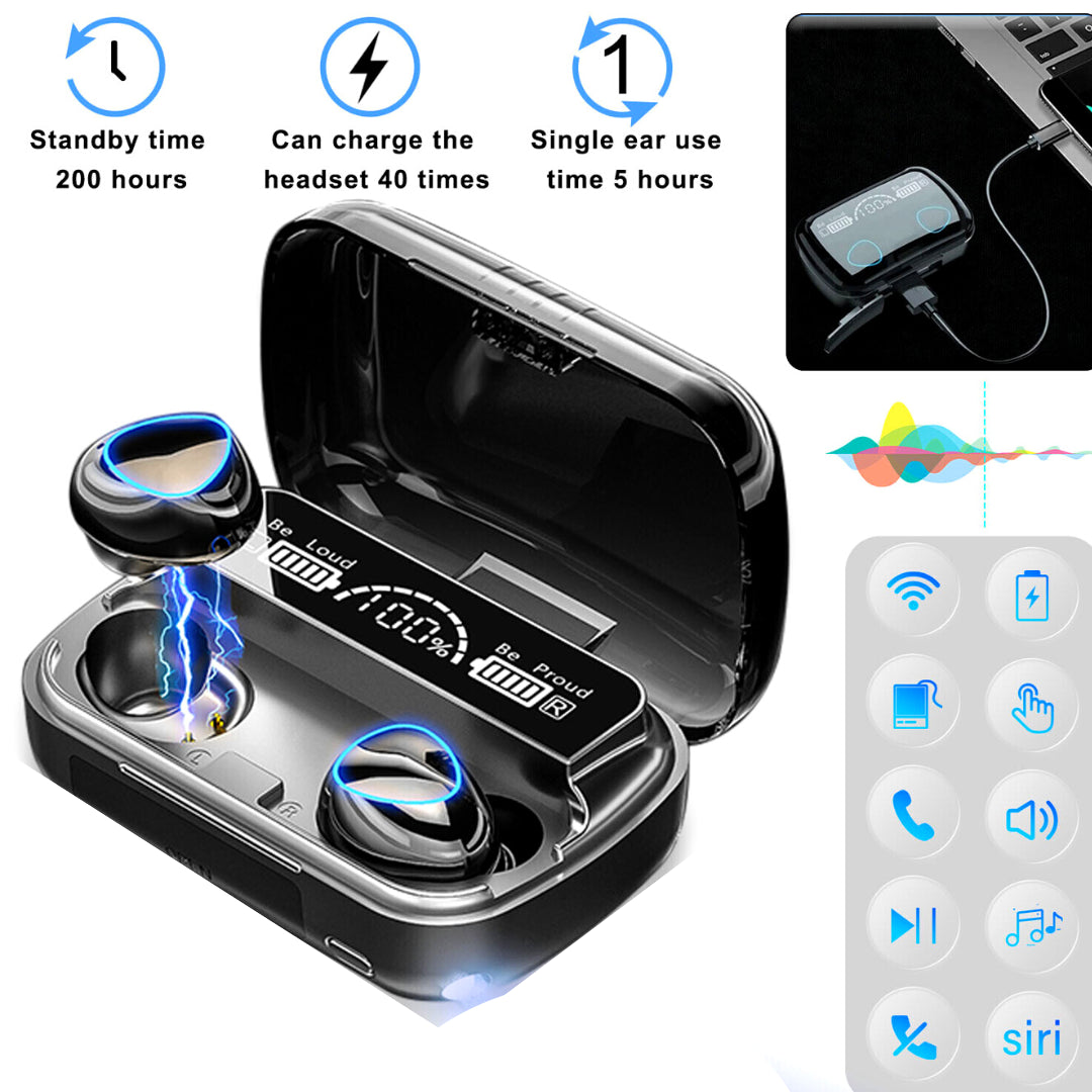 TWS Bluetooth Earbuds Waterproof Bluetooth 5.1 Headset Noise Cancelling Wireless