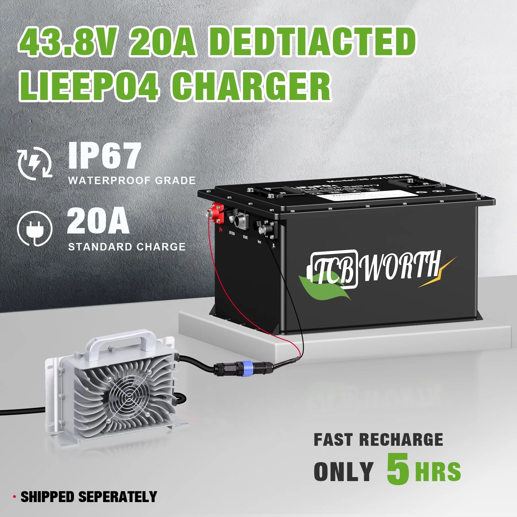 36V 105AH Golf Carts Lifepo4 Lithium Battery Bluetooth,With Monitor APP and 20A Charger,15000+Deep Cycles,Built in 200A BMS