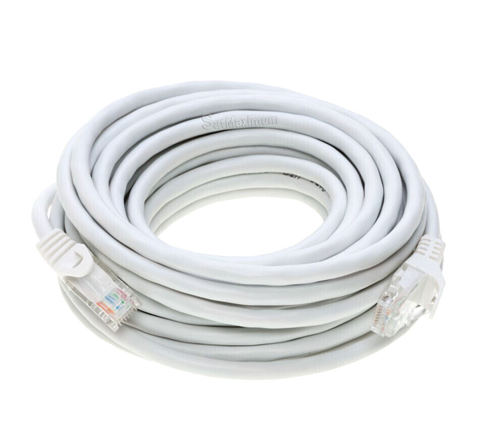 CAT6 Ethernet Patch Cord RJ45 LAN Network Cable White 25FT-200FT Multi-Pack LOT