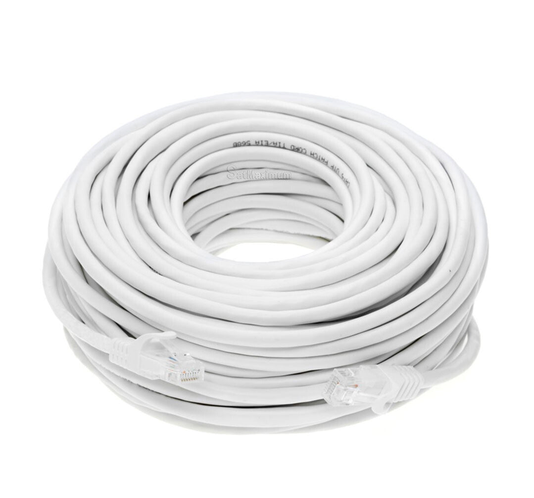 CAT6 Ethernet Patch Cord RJ45 LAN Network Cable White 25FT-200FT Multi-Pack LOT