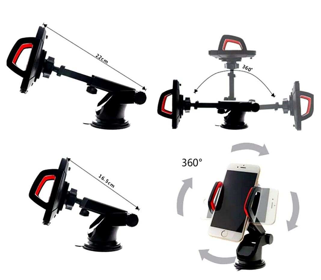 Base Para Poner Sujetar El Telefono En Carro Soporte Celular Movil GPS Coche 360
