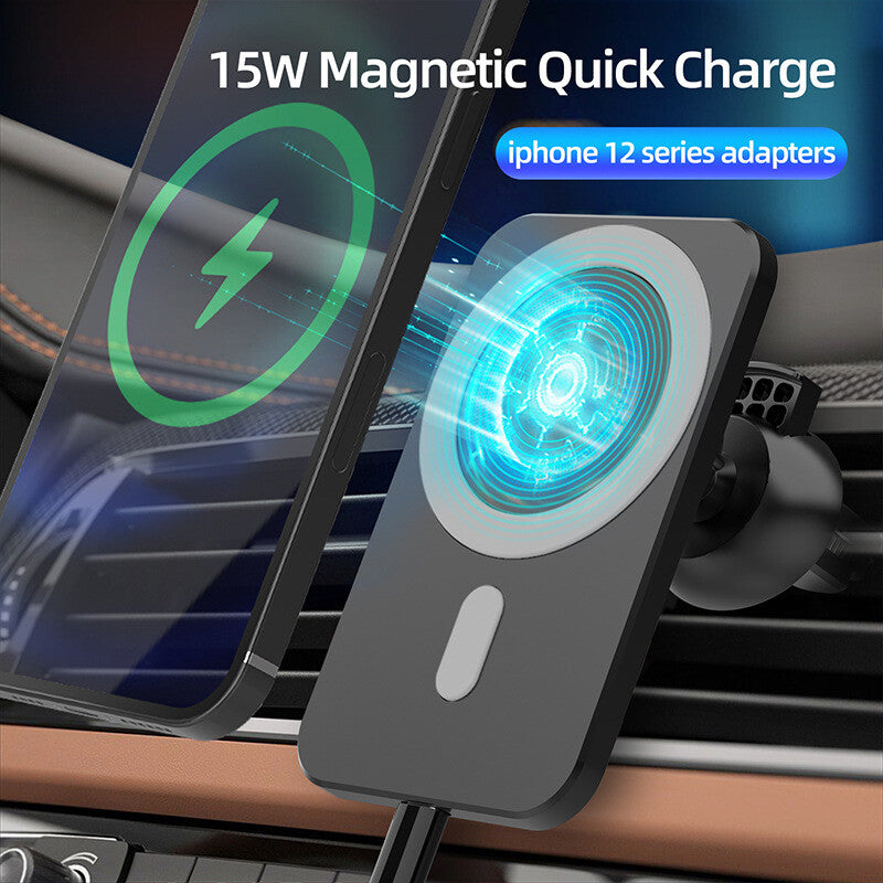 Car Wireless Fast Charger Magnetic Phone Mount Holder for Iphone 12 Pro MAX Mini