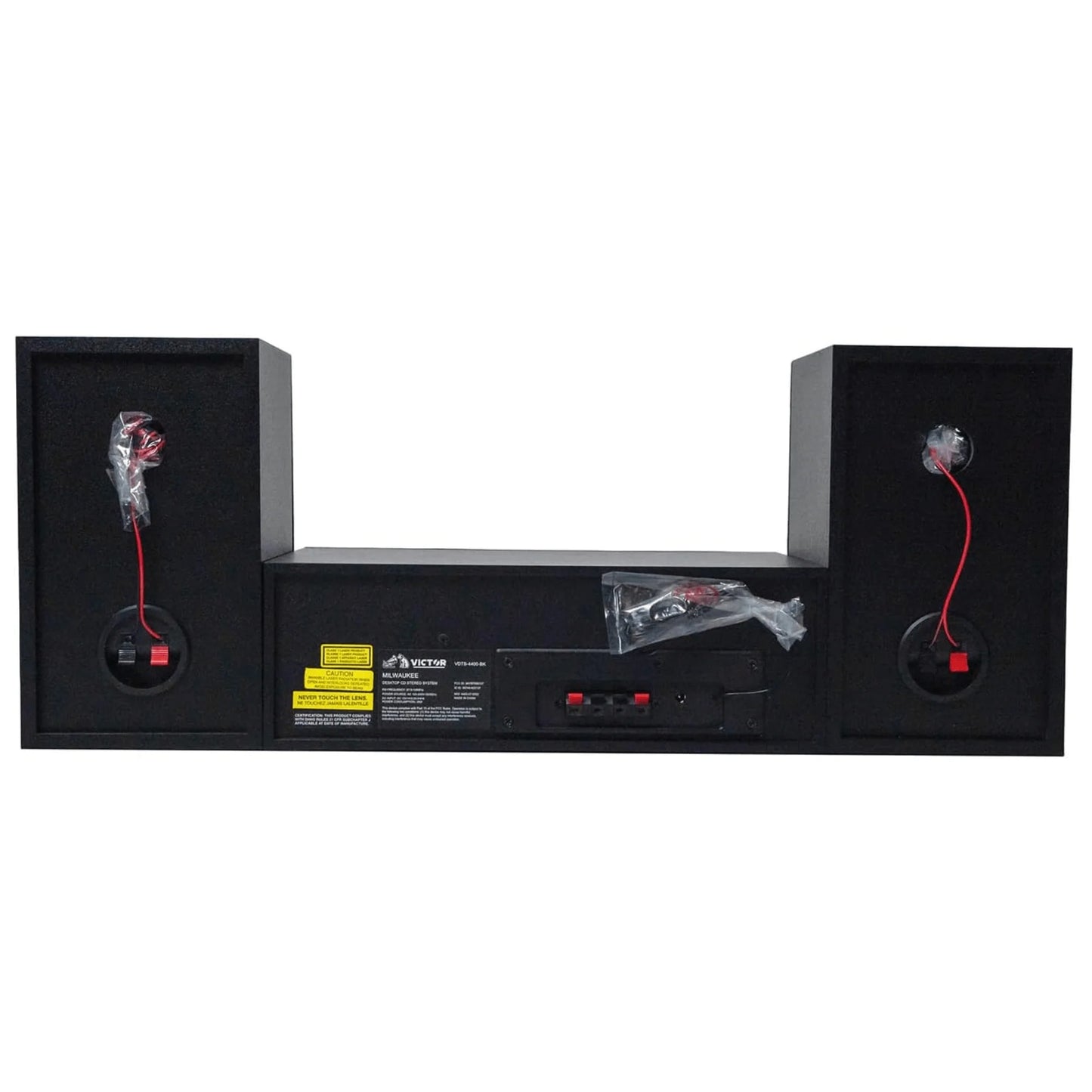 Victor Milwaukee 50W Desktop CD Stereo System W Bluetooth, CD Player & FM Radio