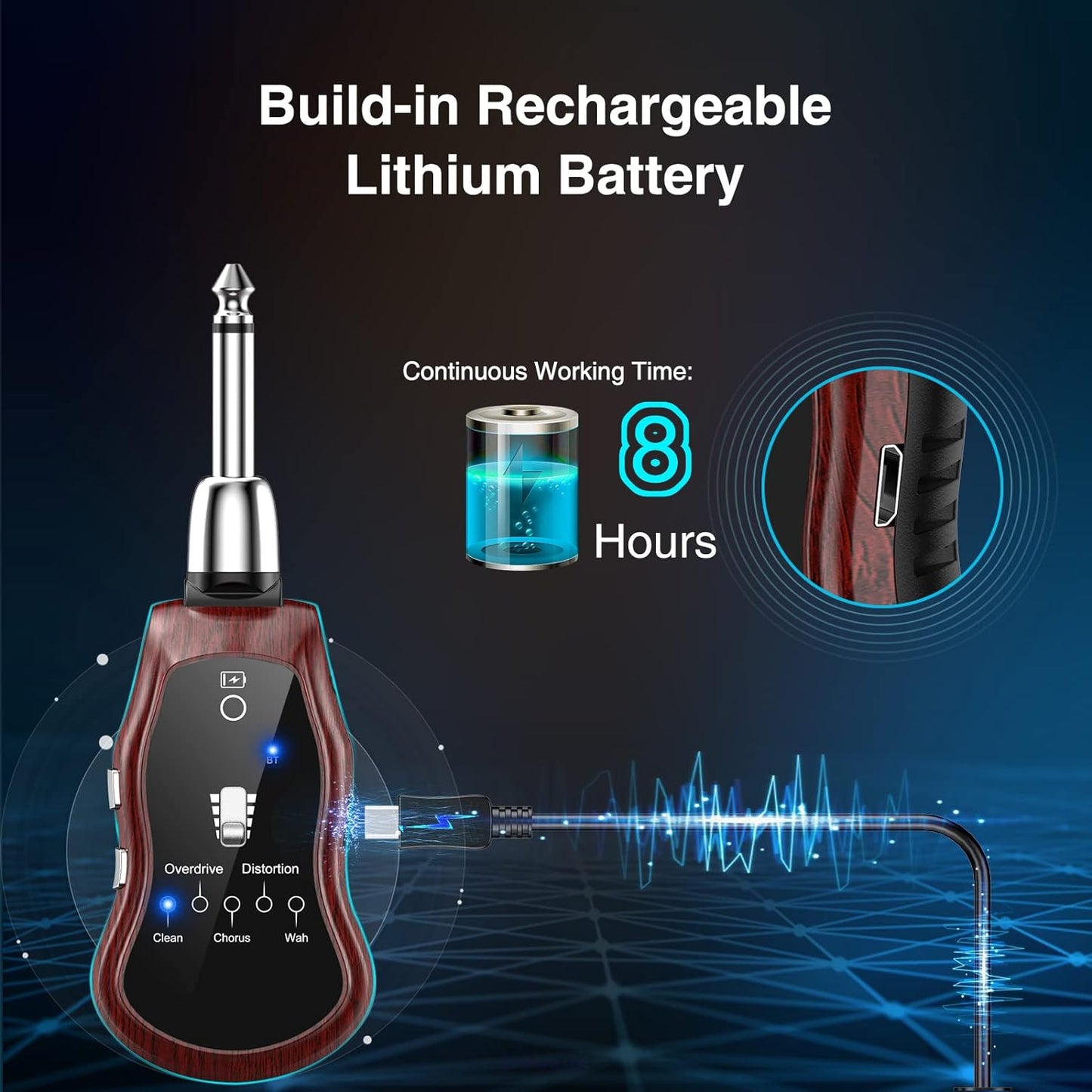 Guitar Headphone Amp Portable Mini Plug Guitar Headphone Amplifier Rechargeable