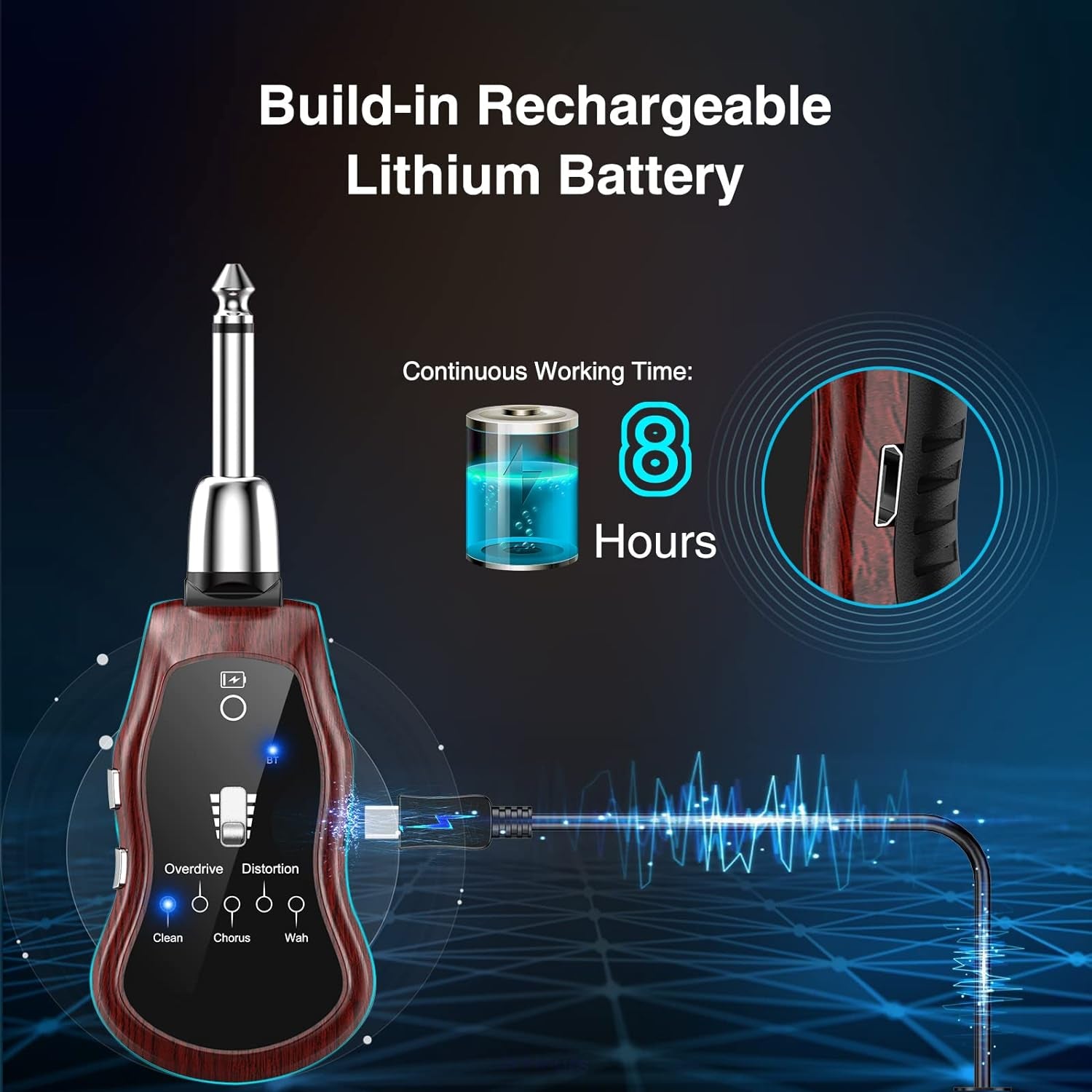 Guitar Headphone Amp Portable Mini Plug Guitar Headphone Amplifier Rechargeable