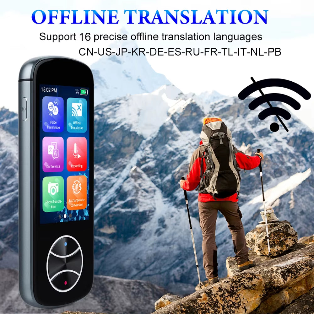 V10 Language Translator Device Smart Voice AI Translator Portable Audio Translator 137 Language in Real Time Offline Translator