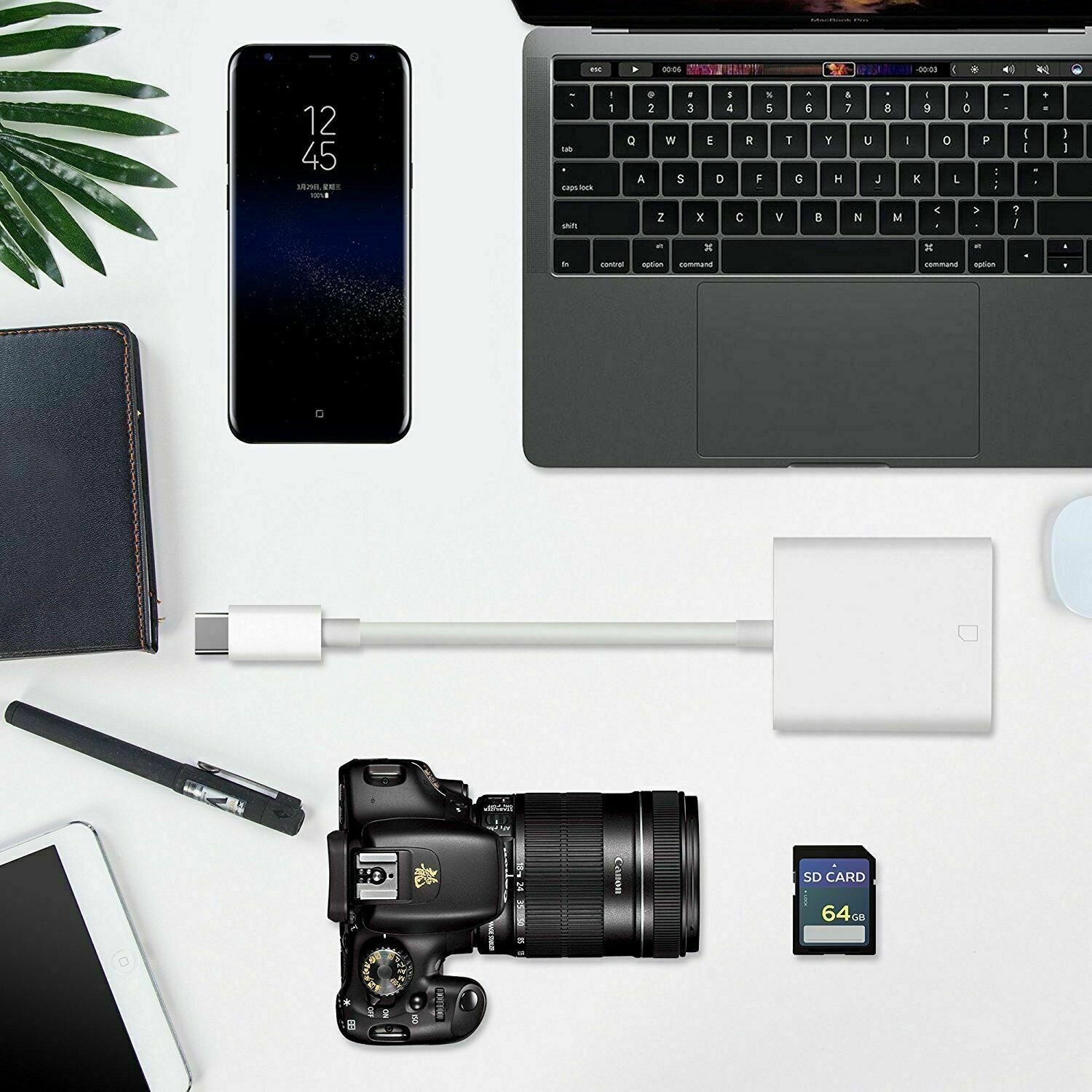 USB C SD Card Reader Type-C to SD Card Camera Reader Adapter for Android