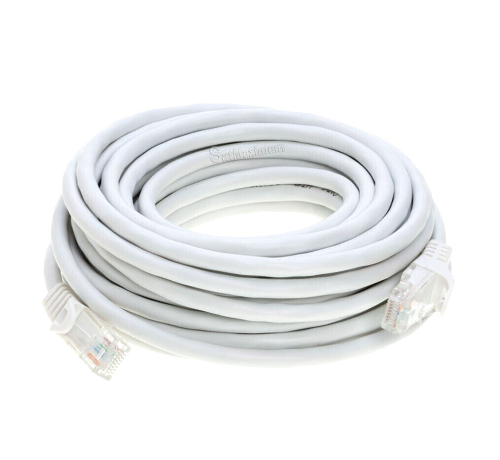 CAT6 Ethernet Patch Cord RJ45 LAN Network Cable White 25FT-200FT Multi-Pack LOT