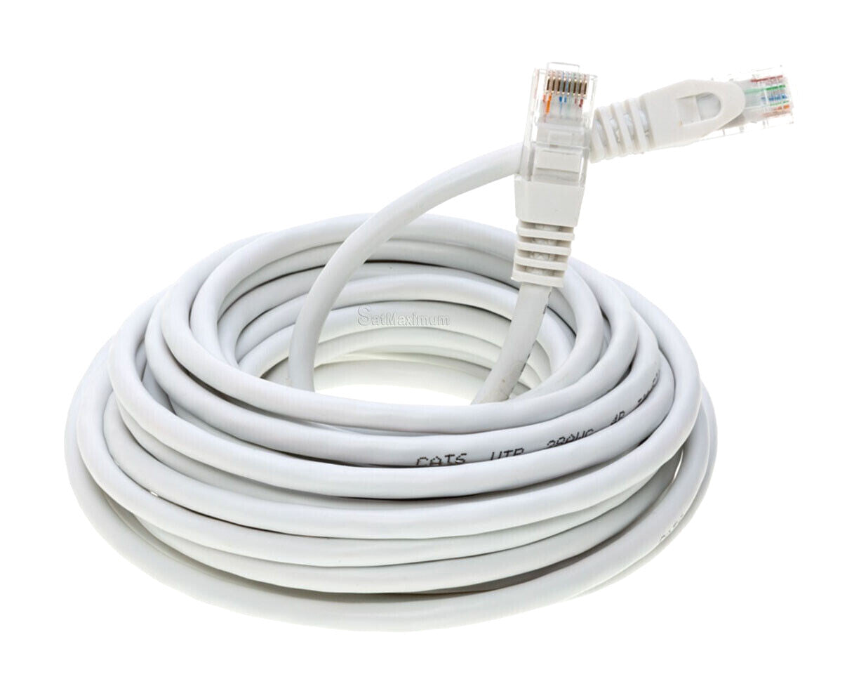 CAT6 Ethernet Patch Cord RJ45 LAN Network Cable White 25FT-200FT Multi-Pack LOT