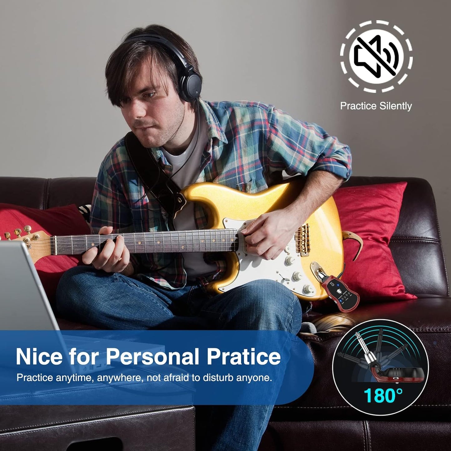 Guitar Headphone Amp Portable Mini Plug Guitar Headphone Amplifier Rechargeable