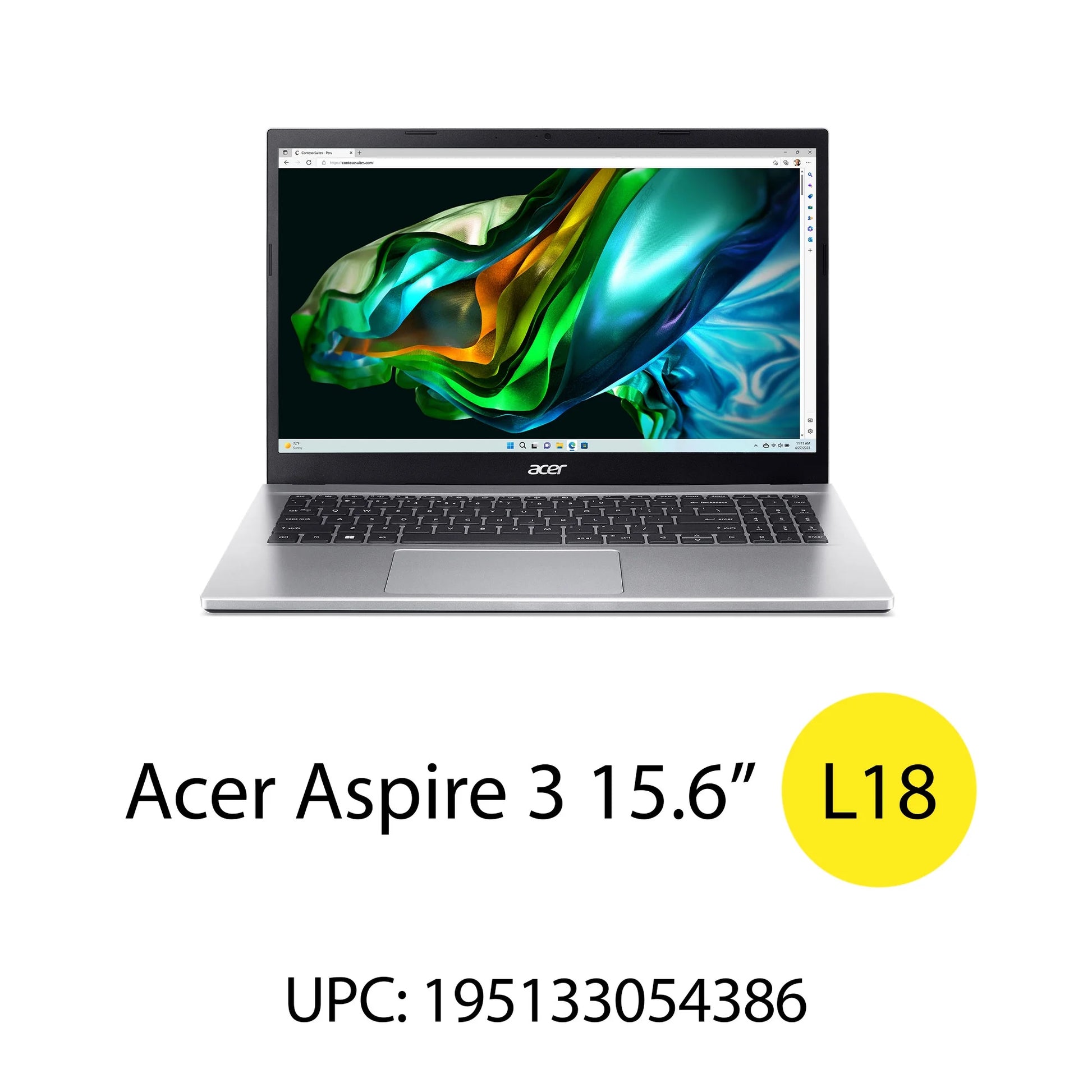 Aspire 3, 15.6" Full HD Display, 12Th Gen Intel Core I5-1235U, Intel Iris Xe Graphics, 8GB DDR4, 256GB Nvme SSD, Silver, Windows 11 Home, A315-59-53ER