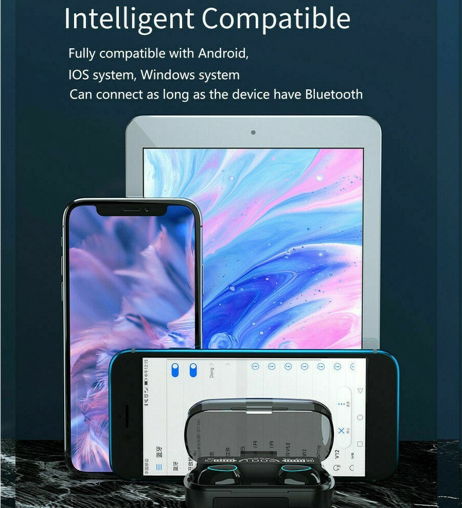 TWS Bluetooth Earbuds Waterproof Bluetooth 5.1 Headset Noise Cancelling Wireless