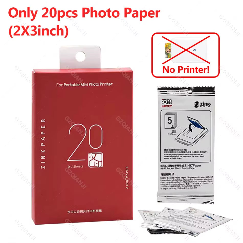 HPRT MT53 Portable Mni Mobile Pocket Printer BT Wireless Photo Printer with Zink Technology 2X3 Inch Color Photo Printer Maker