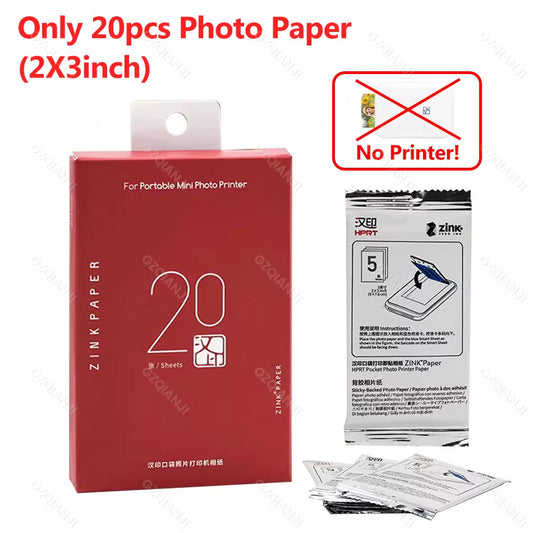 HPRT MT53 Portable Mni Mobile Pocket Printer BT Wireless Photo Printer with Zink Technology 2X3 Inch Color Photo Printer Maker