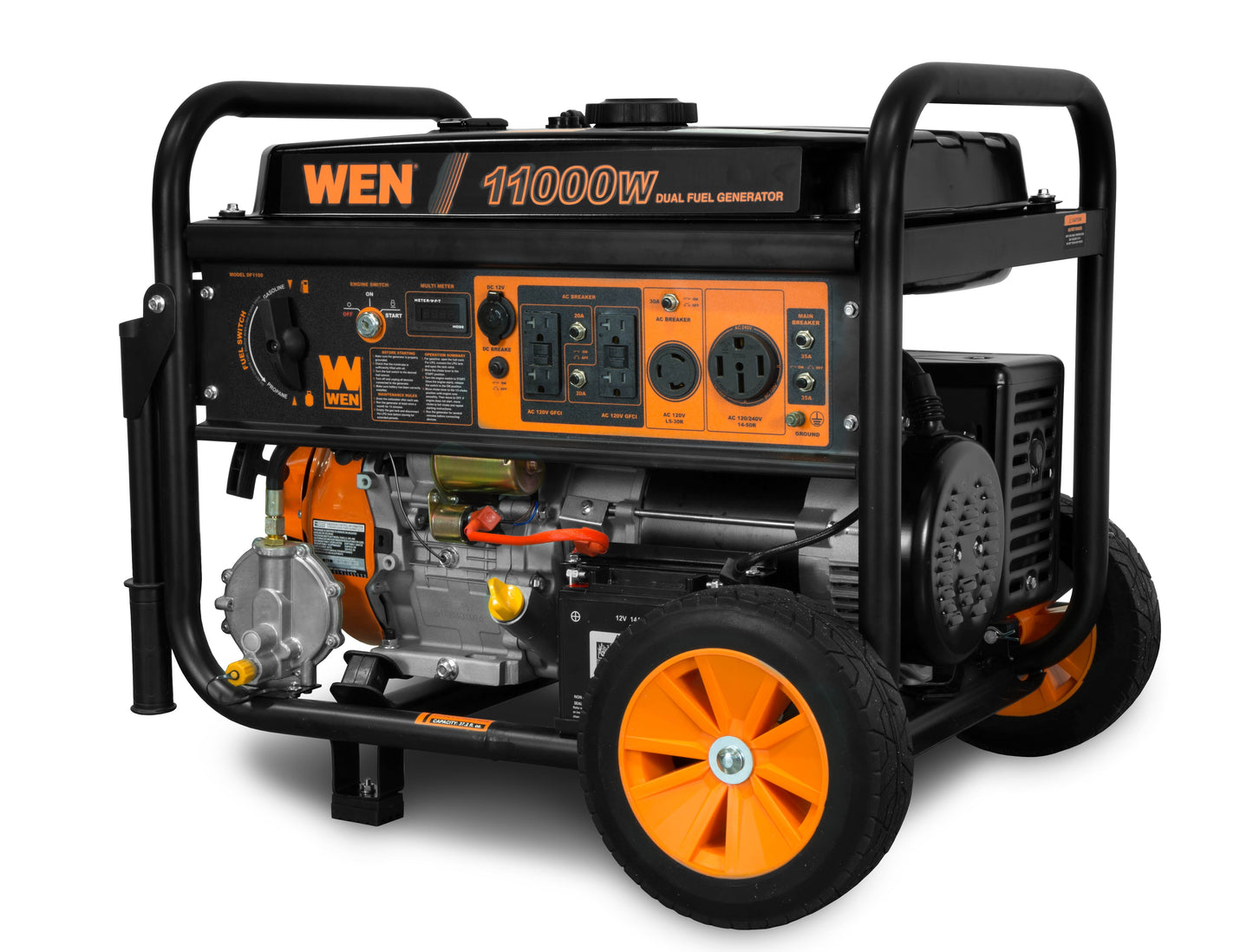11,000-Watt 120V/240V Dual Fuel Portable Generator with Wheel Kit and Electric Start (DF1100T)