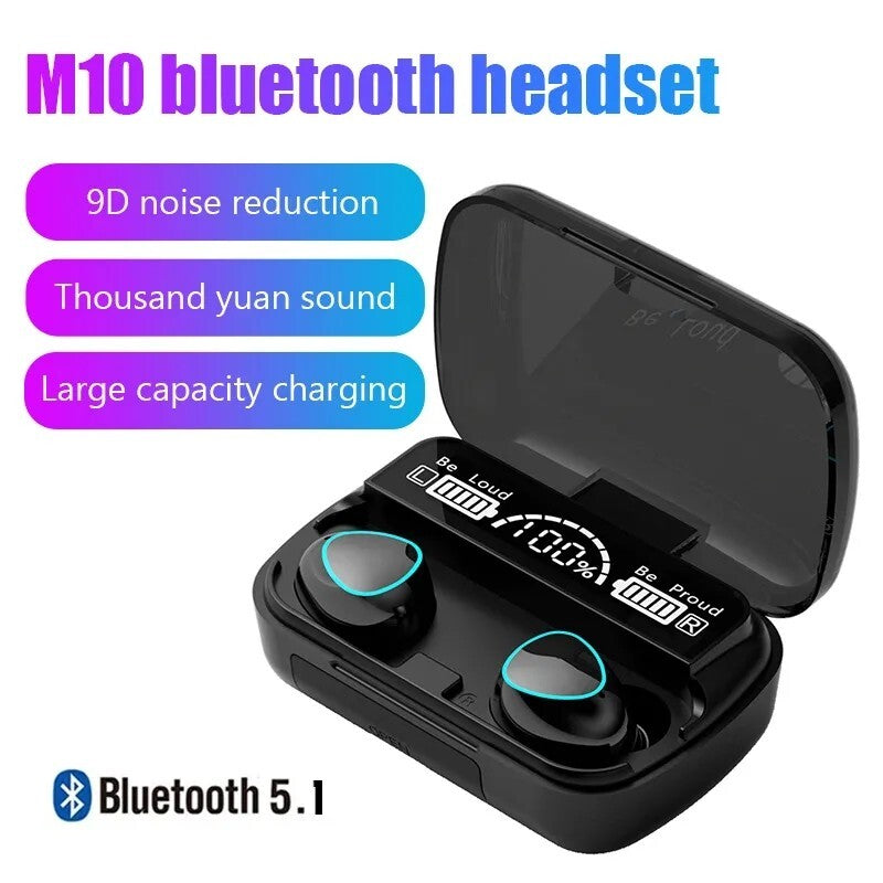TWS Bluetooth Earbuds Waterproof Bluetooth 5.1 Headset Noise Cancelling Wireless
