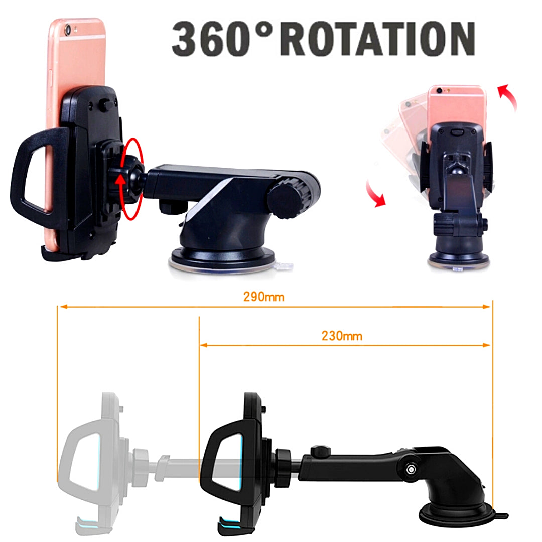 Base Para Poner Sujetar El Telefono En Carro Soporte Celular Movil GPS Coche 360