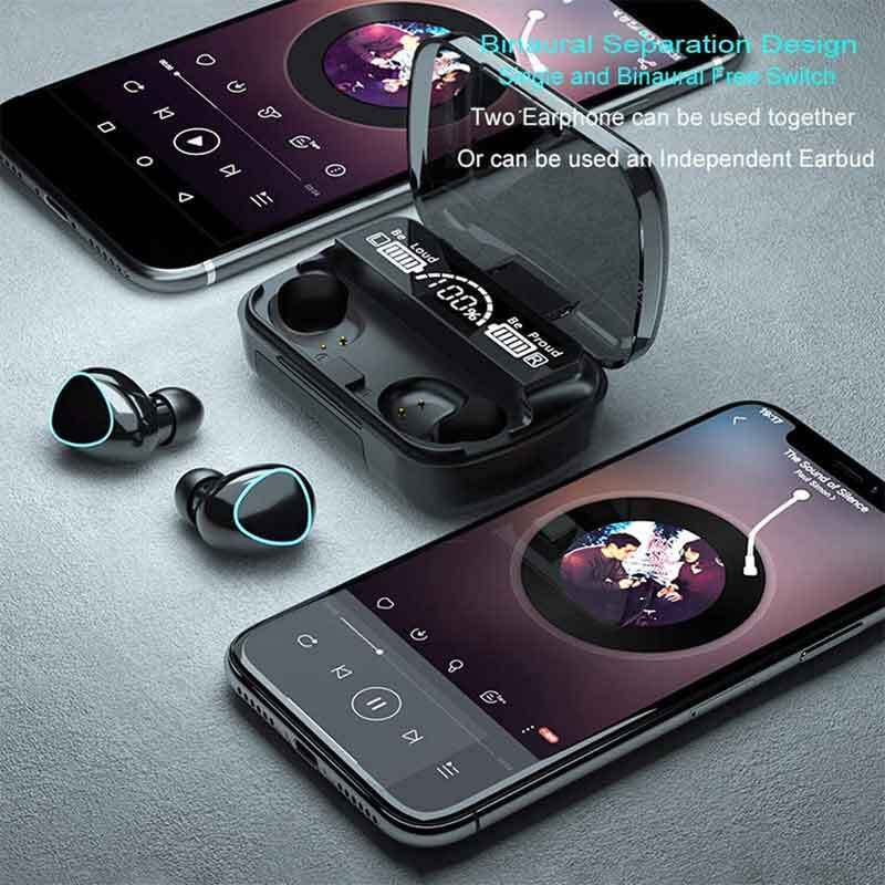 TWS Bluetooth Wireless Earbuds Waterproof Bluetooth 5.1 Headset Noise Cancelling