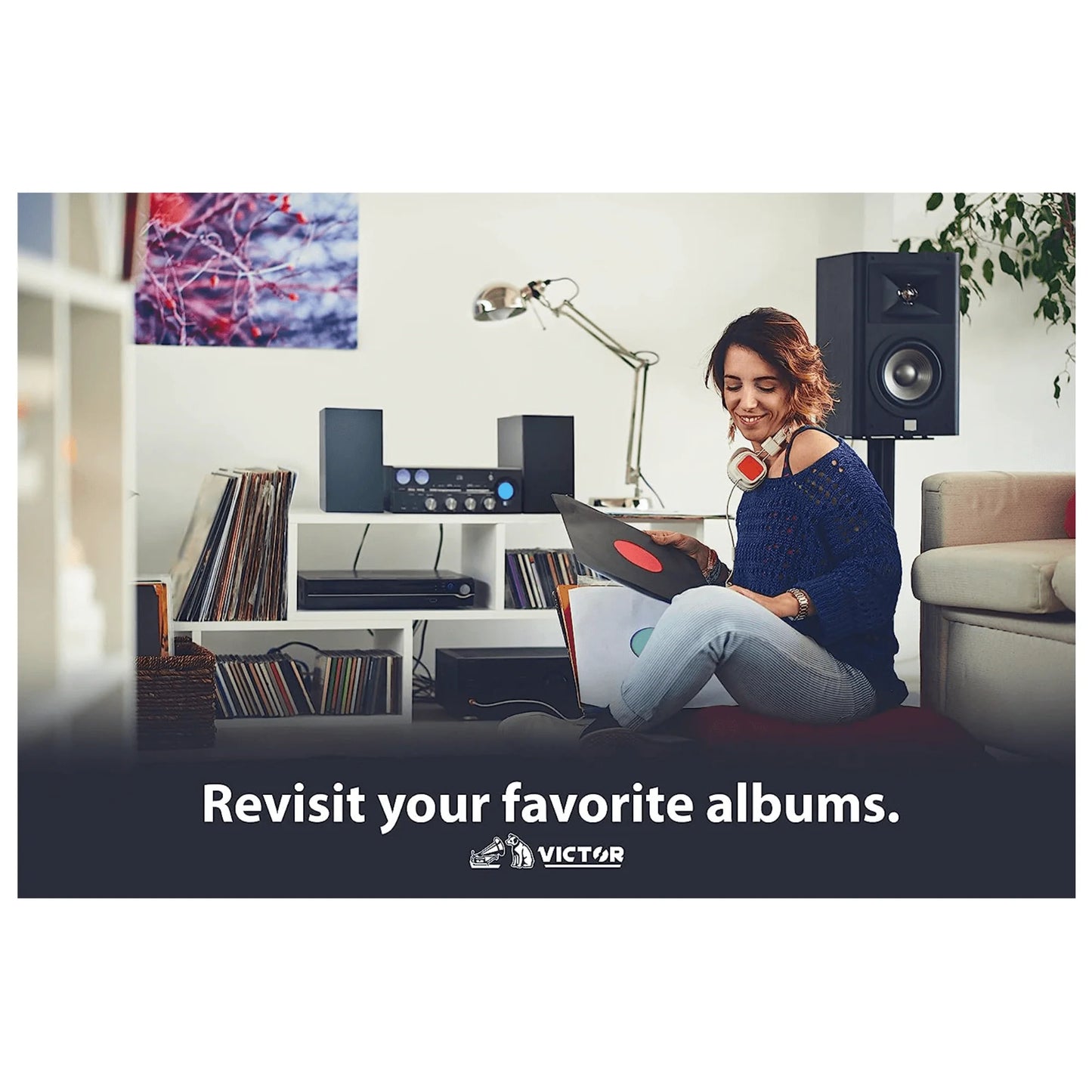 Victor Milwaukee 50W Desktop CD Stereo System W Bluetooth, CD Player & FM Radio