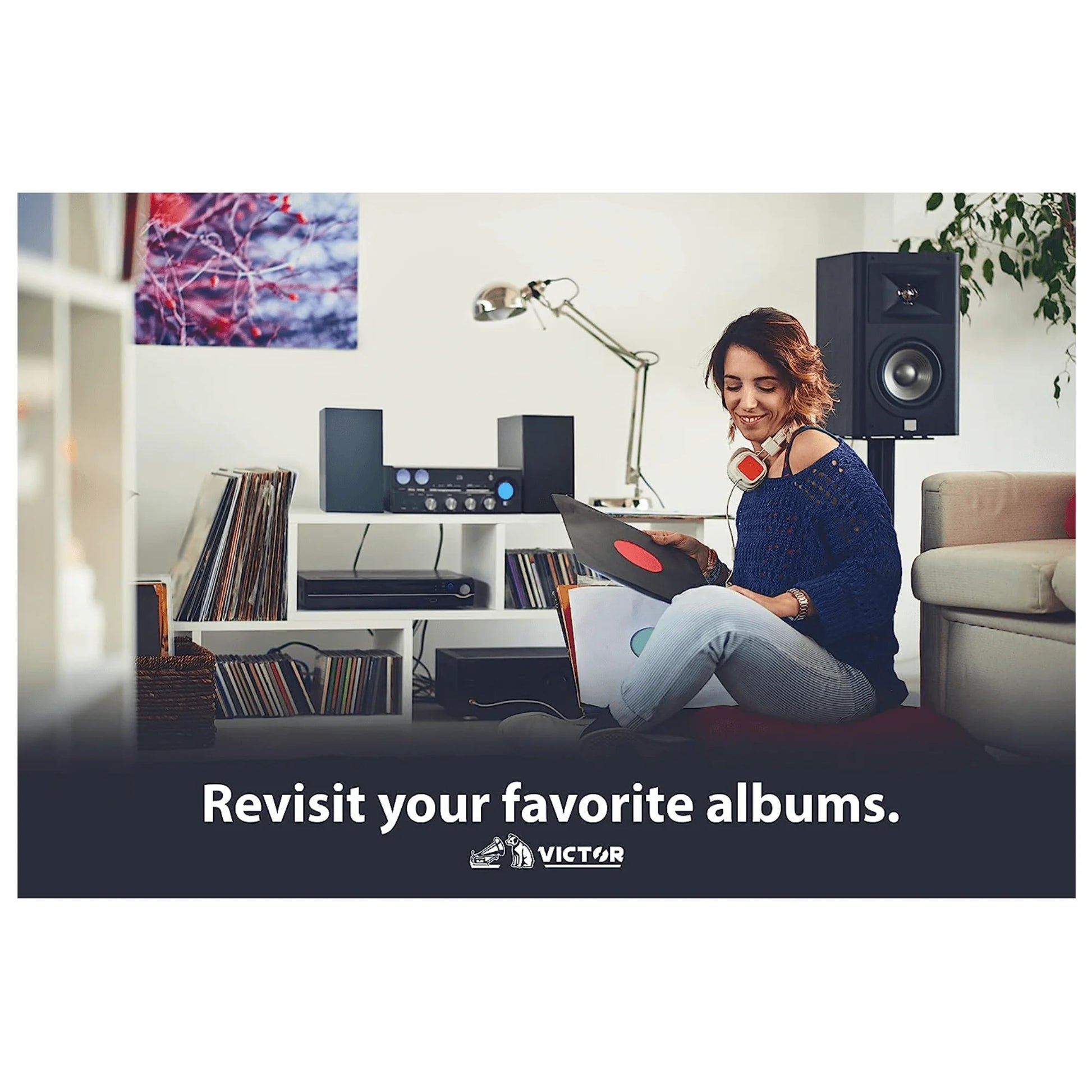 Victor Milwaukee 50W Desktop CD Stereo System W Bluetooth, CD Player & FM Radio