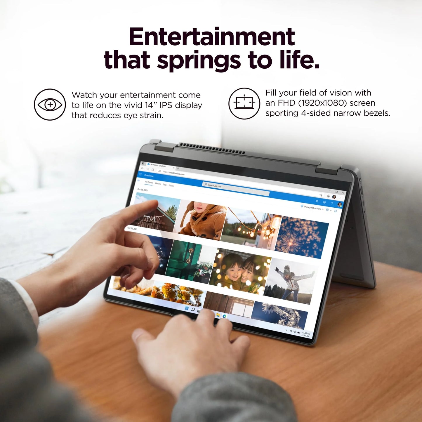 Ideapad Flex 5 14IAU7 14" WUXGA Multi-Touch, Intel Core I3-1215U, 8GB Lpddr4X, Intel UHD Graphics, 256GB SSD, Win 11 Home in S Mode, Storm Grey, 82R7003WUS