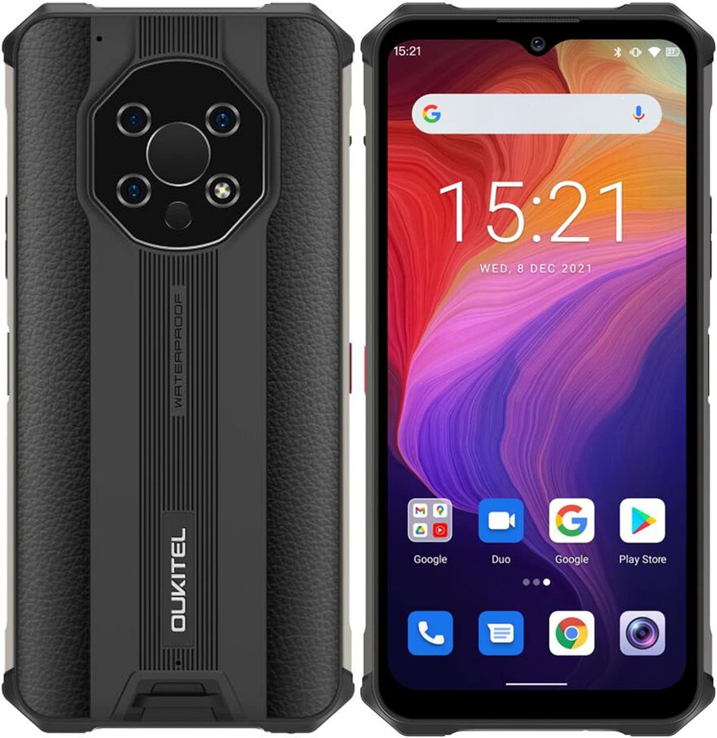 WP13 5G Rugged Cell Phones Unlocked,Rugged Smartphone Temperature Sensor 128GB ROM+8GB RAM 5280Mah Battery 48MP Triple Cameras 6.52-Inch Screen Nfc+Google Pay Global Version