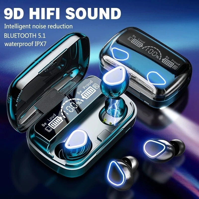 TWS Bluetooth Earbuds Waterproof Bluetooth 5.1 Headset Noise Cancelling Wireless