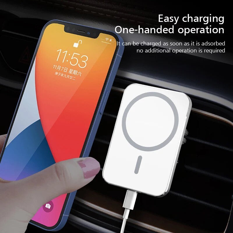 Car Wireless Fast Charger Magnetic Phone Mount Holder for Iphone 12 Pro MAX Mini