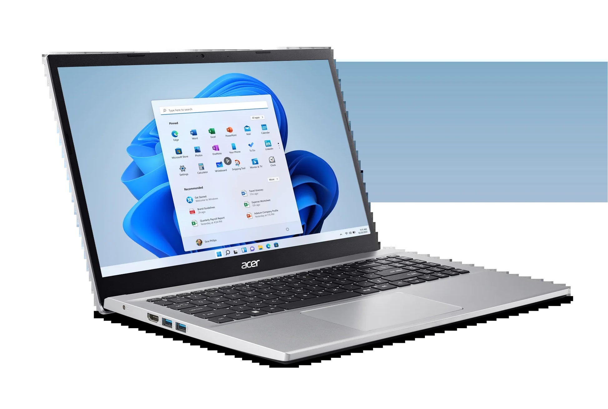 Aspire 3, 15.6" Full HD Display, 12Th Gen Intel Core I5-1235U, Intel Iris Xe Graphics, 8GB DDR4, 256GB Nvme SSD, Silver, Windows 11 Home, A315-59-53ER