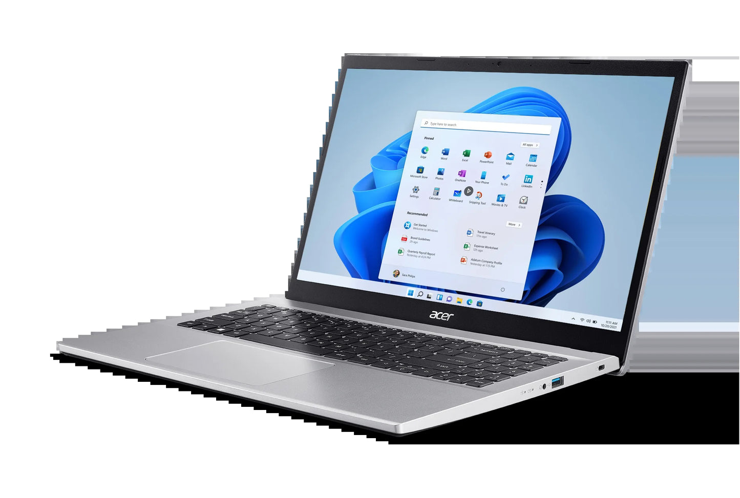 Aspire 3, 15.6" Full HD Display, 12Th Gen Intel Core I5-1235U, Intel Iris Xe Graphics, 8GB DDR4, 256GB Nvme SSD, Silver, Windows 11 Home, A315-59-53ER
