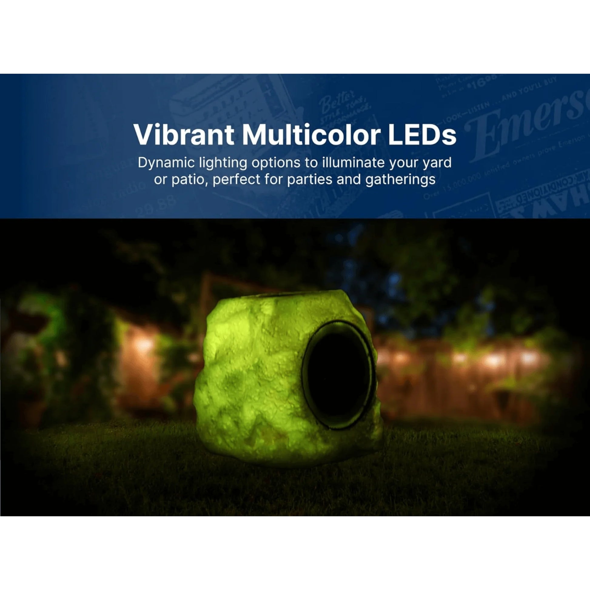 Emerson Rock Party Solar Multicolor LED Bluetooth Speaker