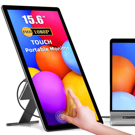 15.6" Portable Monitor Touchscreen W/ Kickstand, 2000:1 Contrast Ratio 1080P FHD Screen - Unify Y - Vertical Monitor